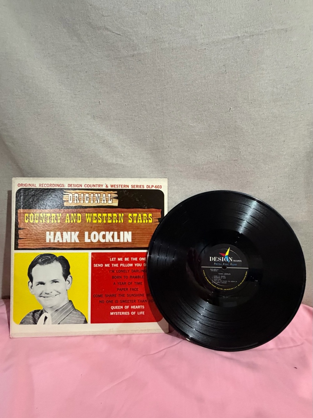 Design Record Hank Locklin Original Country and Western Stars Vinyl Record -